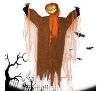 Genérico Halloween Ghost Decor - 75.59x48.03x7.87 Pulgadas decoración de miedo para exterior, ornamento iluminado con un sonido extraño, una cabeza de rotación para el patio, el jard