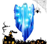 Genérico Halloween Ghost - Fabric PP 120 x 60 x 16 cm | Halloween Ghost Decorations | Garden Ghoːt with String Light, iluminado LED Ghoːt Glowing Statue Cute Scary with Sounds for Interior Outdoor