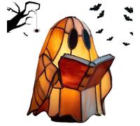 Genérico Halloween Ghost Lamp, Cute Reading Light, 1.97x1.97in Authentic Resin Desk Ornament, Soft Ambient Glow, Spooky Festive Design for Table, Shelf, Window, Home, Holiday, Display Use