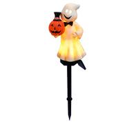 Genérico Halloween Ghost Lights Outdoor, Solar Garden Stake Ghost Decorations, Eerie LED Illumination with Glowing Faces, Haunted Path Accent for Porch, House, Lawn, Patio, Yard, Driveway