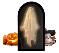 Genérico Halloween Ghost Mirror, Light Up Haunted Mirror Decoration, Spooky Hologram Spirit with LED Glow, Ideal for Fireplace, Escape Room, Party, Bedroom, Kitchen, and Festival Use