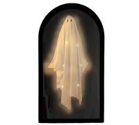 Genérico Halloween Ghost Mirror, Light Up Haunted Mirror Decoration, Spooky Hologram Spirit with LED Glow, Ideal for Fireplace, Escape Room, Party, Bedroom, Kitchen, and Festival Use