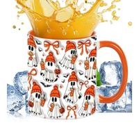 Genérico Halloween Ghost Mug, Spooky Ceramic Cup, Ergonomic Handle Drinkware, 3.74x3.15 inches 350ml Coffee Tea Beer Vessel, Travel Beverage Holder for Milk And Juice Moments, Holiday Decor Accessory