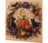 Genérico Halloween Ghost Pearl Art DIY Kit, 3D Diamond Painting，Pumpkin