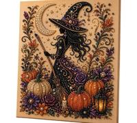 Genérico Halloween Ghost Pearl Art DIY Kit, 3D Diamond Painting，Witch