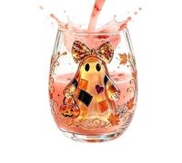 Genérico Halloween Ghost Pumpkin Cup 400ml Stemless Glass Beverage Mug