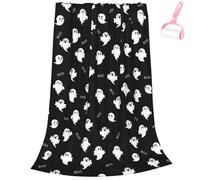 Genérico Halloween Ghost Reading Book Blanket, Cute Fall Decorate Blanket Gifts for Spooky Season, Lightweight Cozy Soft Blankets for Homes Office