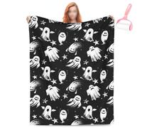 Genérico Halloween Ghost Reading Book Blanket, Cute Fall Decorate Blanket Gifts for Spooky Season, Lightweight Cozy Soft Blankets for Homes Office