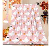 Genérico Halloween Ghost Reading Book Blanket, Cute Fall Decorate Blanket Gifts for Spooky Season, Lightweight Cozy Soft Blankets for Homes Office