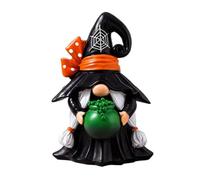 Genérico Halloween GNOME Statue Resin Scandinavian GNOME with Witch Hat