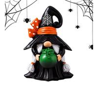 Genérico Halloween Gothic GNOME | Resin Figurine with Witch Hat Spooky Home