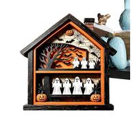 Genérico Halloween Haunted House Wooden Spooky Ghost Statue