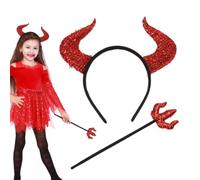 Genérico Halloween Headbands Halloween Headbands, Devil Horns Headband | Glitter Devil Horns Headband ,Fiend Cosplay Accessories for Cute Sexy Women Men Girls Red Carnival Themed Party Prop