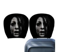 Genérico Halloween Headrest Cover - Ghost Face Car Seat Protector, Stretchy Breathable Horror Auto Interior Decoration for Sedan Pickup Truck RV | Spooky Road Trip Car Decor Accessory