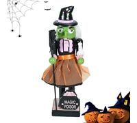 Generico Halloween Holz-Nussknacker - Büro Kürbis Hexe Nussknacker Deko Statue | Füllmaterial Für Goodie-Tüten Halloween Tischdekoration Für Fenster Kaminsims Kamin Und Dekoration Für Das