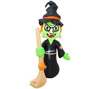 Genérico Halloween inflable Blow Up Witch for Holiday House Party 5.09ft Halloween Inflatable Witch Decorations Built-in LED Lights, Seasonal Decor Lawn Pathway Malls Garden Indoor Outdoor