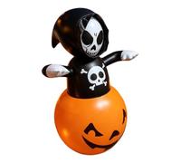 Genérico Halloween Inflatable Skull Pumpkin with LED Lights - 6FT -Poly PVC Yard Decoration For Indoor Outdoor Garden Lawn Party, Includes Built-in Fan & Stakes For Easy Setup