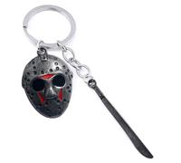 Genérico Halloween Keychain -Machete Key Ring | Alloy Slasher Film Jewelry Accessory | Rustproof Inspired Bag Charm & Wallet Pendant For Fans & Goth Decor