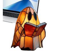 Genérico Halloween Lamp - Cute Ghost Reading Light Resin Ornament for Book Lovers | Spooky Desk Accent for Table, Shelf, Window, Entryway, Home Decor, Holiday Display, Reader Gift & Seasonal Lighting