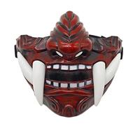 Genérico Halloween Máscara Japonesa Hannya Máscara Demonio Oni Samurai Diversión espeluznante Halloween Fantasma Prajna Látex Máscara Completa Cara Rojo Mascarada Mago Dios Cosplay