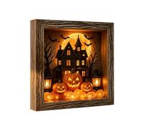 Genérico Halloween Memory Box - 21.5x21.5cm LED Pumpkin Photo Frame Decor