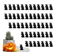 Genérico Halloween Miniature Crows, 50 Piece Resin Crow Figures, Realistic Escape Room Scene Props For Haunted House Porch Mantel Windowsill Desk and Halloween Party Decorations, 0.63x0.47x1.02 In