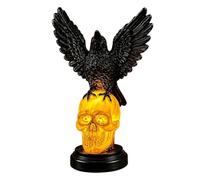 Generico Halloween Night Light - Raven Skull Gothic LED Warm Glow Lamp | Gothic Raven Skull Lamp with Warm Glow Design, Spooky Resin Figurine for Desk, Table, Shelf, Living Room, and Haunted House