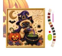 Genérico Halloween Pearl Painting Kit | DIY 3D Cute Cat Pumpkin Wall Art