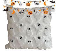 Genérico Halloween Pillow Cases, Ghost Pillows Covers, 45x45cm/17.72x17.72 Inches 3D Embroidered Plush, Invisible Zipper Design, Bedroom Kitchen Couch Bed Fall Christmas Decoration