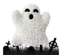 Genérico Halloween Pillows, Ghost Plush Pillow Fall Decor, Soft Spooky Decorative Cushion for Couch Sofa Bed Car Farmhouse Hotel Living Room Party Indoor Autumn Display Accent, White