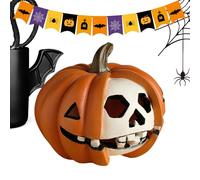 Genérico Halloween Pumpkin Decor, Spooky Skeleton Prop, 4.33x4.33in Fall Horror Decoration, Authentic Lightweight Build, Eye-Catching Seasonal for Desk, Mantel, Window, Shelf, Home