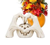 Generico Halloween Pumpkin Decor - White Resin Gothic Statue