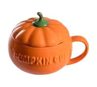 Genérico Halloween Pumpkin Face Cups - Ceramic Ceramic Coffee Coffee Cup Forma | Taza de café múltiples para la decoración de otoño | Tazas de té de calabaza con tapa para bebida caliente