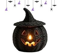 Genérico Halloween Pumpkin Lantern - Resin Black Desk Decor with Candle