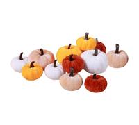 Genérico Halloween Pumpkins, Artificial Pumpkins, 16 Pieces Velvet Fabric Lightweight Foam Material Reusable Cozy Ambiance Portable Compact, Autumn Decoration for Home Table Fall Indoor