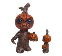 Genérico Halloween Resin Pumpkin - Figura Espeluznante Malvada | Decoración De Calabaza De Miedo para La Casa Embrujada, Mesa, Fiesta, Festival De Otoño, Exhibición Estacional