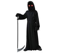 Genérico Halloween Scary Costumes, Robe Very Costume - Unisex Creepy Horror Costumes with Gloves & Scythe for Cosplay, Dress Up Parties