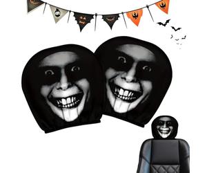 Genérico Halloween Scary Head Rostar Cubierta para automóvil, Cubiertas de reposacabezas de automóvil, Accesorios de vehículos Blando, para Mujeres Camiones Familiares diarias para Taxis