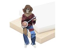 Genérico Halloween Skeleton - Esqueletos Animados con Banjo para Halloween - Decoración Articulada con Ojos Que Brillan y Música para Jardín Pasarela Fondo Fotográfico Porche Casa Encantada