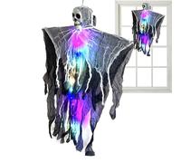 Genérico Halloween Skeleton Flying Ghost, iluminado ornamento con Fog Effect, Adorable Colgando Halloween Decoración para Jardín Patio Patio Pared Classroom Carnival, 31,5 x 24,02 pulgadas