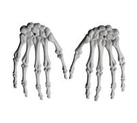 Genérico Halloween Skeleton Hands, Realistic Horror Decor Arms, 6,1 x 3,94 x 0,79 pulgadas Hangable Fake Hand Ornaments for Haunted House, Porch, Windowsill, Mantel, Desk, Halloween Party, Seasonal