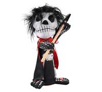 Genérico Halloween Skeleton, Posable Skeleton Figure, 6.3x5.51x12.2 Inches, Compact Yet Glowing Eyes & Sound Effects, Spooky Decoration for Haunted House, Indoor, Home, Desk, Festival and Party