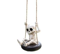 Genérico Halloween Skeleton Tire Swing, Hangable Garden Decoration, Spooky Outdoor Ornament, Creepy Wall Or Ceiling Decor, for Porch, Yard, Backyard, Interior, Home, Family and More