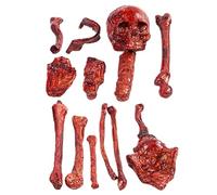 Generico Halloween Skeletons, Realistic Bone Decoration Set, 17.72x8.66x7.87 Inches, Sturdy Bones, Easy Lawn Setup, Spooky Prop Kit for Haunted House, Yard Display, Graveyard, Carnival Party Scene