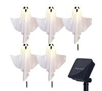 Genérico Halloween Solar Light, Ghost Pathway Solar Lights, Waterproof LED Outdoor, Spooky Nighttime Decorations for Garden Lawn, Walkway, Backyard, Park and Holiday Displays, White