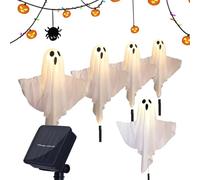 Genérico Halloween Solar Pathway Lights - 5 Pieces Ghost LED Outdoor Lamps for Yard, Garden, Lawn with Waterproof Function, Nighttime Decoration for Walkway, Backyard, Park, Holiday Display