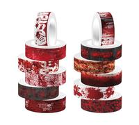 Genérico Halloween Tape Roll, Transparent Bloody Stickers, 16.4Ft Adhesive Decals for Scrapbooks, 0.14 Inches, Cups, Walls, Paper Crafts, Packaging, Doors, Tables, Glasses, Laptops, Computers