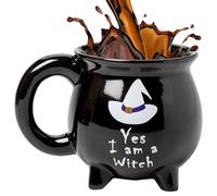 Genérico Halloween Tasse | Keramiktassen | Gothic Halloween Kaffeetasse | Kesselbecher Hexenhut 300-400ml Keramik Mikrowellengeeignet Schwarz Für Tee Kaffee Feiertage Party