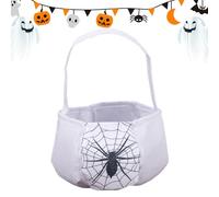 Genérico Halloween Treat Bags, Portable Non Woven Goodie Organizer Pouch with Handle, 5.91 Inches Scary Spooky Storage BasketIdeal for Kids, Teens, Adults, Tricks or Treats Events and Decorations