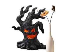 Genérico Halloween Tree Bark Faces - Estatua realista de Spooky, Tabletop Ornament, decoración interior al aire libre, creepy Sculpture | Heavy Duty Figurilla Set for Party Haunted House Display